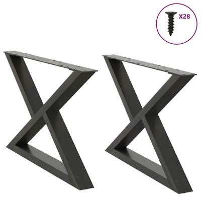 Salontafelpoten 2 st 70x(42-43,3) cm staal antraciet