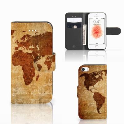 Apple iPhone 5 | 5s | SE | Flip Cover | Wereldkaart