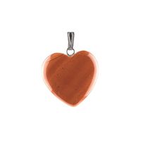 Hartvormige Edelstenen Hanger Jaspis Rood - thumbnail