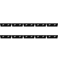 Set van 10 Inbouwspots - GU10 Dubbele Rechthoekige Armaturen - Zwart Aluminium - Kantelbaar