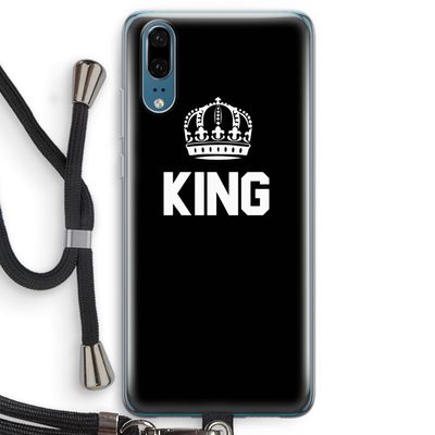 King zwart: Huawei P20 Transparant Hoesje met koord