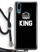 King zwart: Huawei P20 Transparant Hoesje met koord