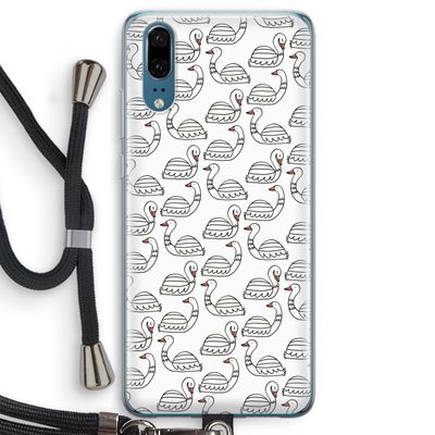 Zwanen: Huawei P20 Transparant Hoesje met koord