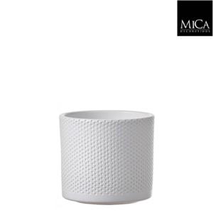 Mica Decorations-e - 12 stuks! Era pot rond wit h12,5xd13,5 cm Mica Decorations (e)