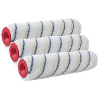 Set van 3x stuks muur vacht anti-spat verfrollers nylon pluisvrij 6,2 x 25 cm - thumbnail