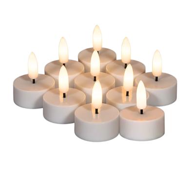 LED theelichtjes/waxinelichtjes - 10x st - wit - D3,5 x H1,5 cm - met afstandsbediening LED theelichtjes/waxinelichtjes - 10x st - wit - D3,5 x H1,5 cm - met afstandsbediening