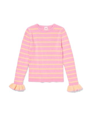 HEMA Kindertrui rib strepen roze (roze) HEMA Kindertrui rib strepen roze (roze)