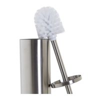 Toiletborstel zilver met houder van RVS 39 cm Toiletborstel zilver met houder van RVS 39 cm