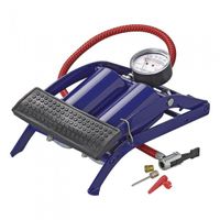 ProPlus voetpomp dubbele cilinder met manometer 7 bar blauw - thumbnail