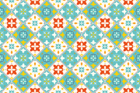 Vinyl tapijt tegels kleurrijk vintage stijl