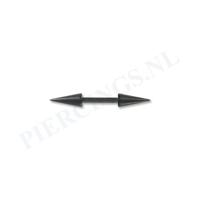 Barbell zwart lange spikes 6 mm 8 mm