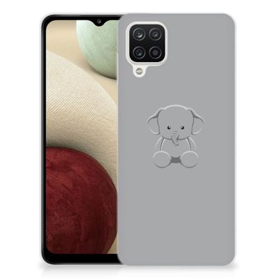 Samsung Galaxy A12 Telefoonhoesje met Naam Grijs Baby Olifant Samsung Galaxy A12 Telefoonhoesje met Naam Grijs Baby Olifant