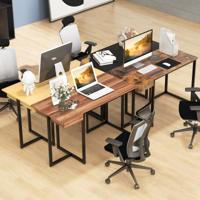 Computerbureau 120cm Lade Metalen Frame Verstelbare Voetsteun Modern Bureau voor Kantoor Woonkamer Bruin/Naturel/Notenhout