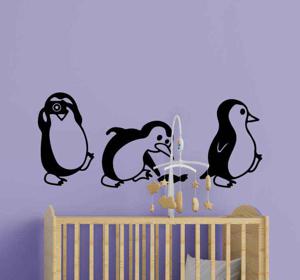 Muurstickers vogels Schattige pinguïns lopen