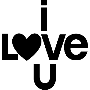 I Love U - Muursticker