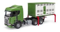 bruder Scania Super 560R diertransportwagen met rund Kant-en-klaar model Bedrijfswagen(model) - thumbnail