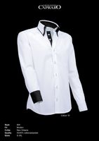 Giovanni Capraro 904-10 Heren Overhemd - Wit [Zwart accent]