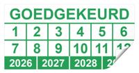 Keuringssticker goedgekeurd rechthoek 50 x 25 mm - 1000 stuks (op rol)