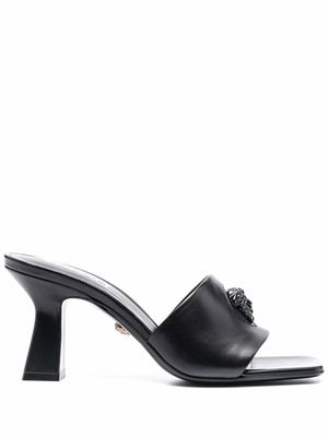 Versace mules Medusa Head en cuir - Noir