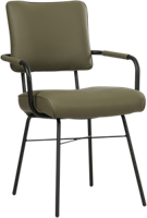 Olijfgroene leren industriële design eetkamerstoel Solid - Toledo Leer Olive (olijfgroen leer)