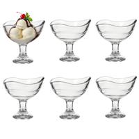 Alessandro ijscoupe Maui - 6x stuks - glas - kristal - 180 ml - 10 x 10 x 10 cm - ijs schaaltjes