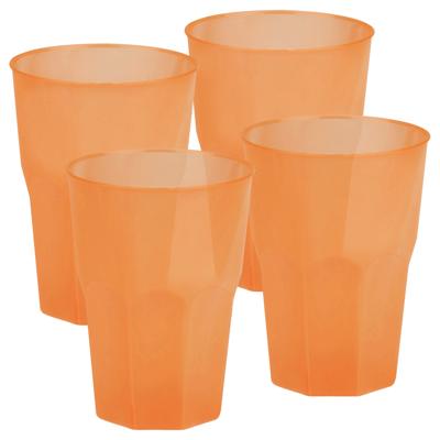 Drinkglazen frosted - oranje - 24x - 300 ml - onbreekbaar kunststof - Feest/cocktailbekers Drinkglazen frosted - oranje - 24x - 300 ml - onbreekbaar kunststof - Feest/cocktailbekers