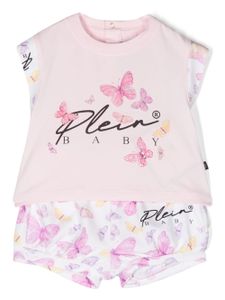 Philipp Plein Junior ensemble haut-short à imprimé floral - Blanc