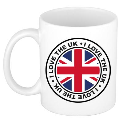 Cadeau koffiemok UK - vlag - I love - 300 ml - keramiek - landen thema - support