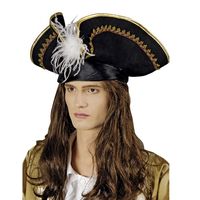 Chaks Piratenhoed met hoofdband - zwart - voor volwassenen - Verkleed hoeden   -