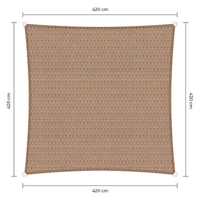 Sunfighter schaduwdoek vierkant zand 4.2x4.2m.