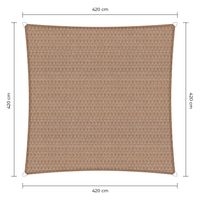 Sunfighter schaduwdoek vierkant zand 4.2x4.2m.