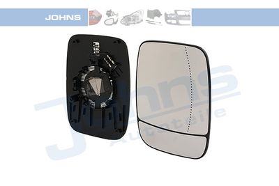 Spiegelglas, buitenspiegel JOHNS, Inbouwplaats: rechts: , u.a. fÃ¼r Fiat, Renault, Opel