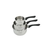 Set van 3 steelpannen van 12, 16 en 20 cm in roestvrij staal, Fackelmann Geneva