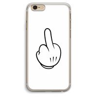 Middle finger white: iPhone 6 Plus / 6S Plus Transparant Hoesje