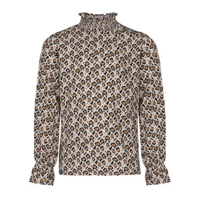 KIEstone winter blouse meisjes - bruin panter - Fieke