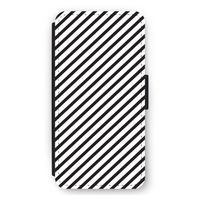 Strepen zwart-wit: iPhone 12 Pro Max Flip Hoesje