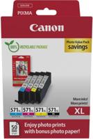 Canon photo value pack CLI-571XL, 375 - 895 foto&apos;s, OEM 0332C006, 4 kleuren
