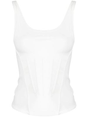 Mugler débardeur corset à logo embossé - Blanc