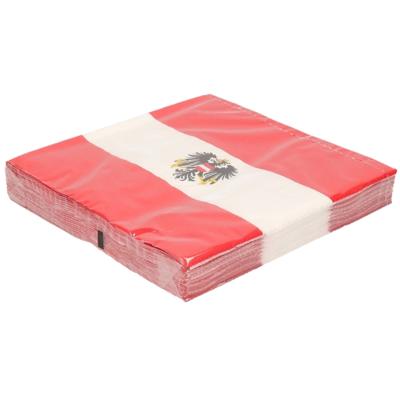 Servetten Oostenrijk - 20x - 33 x 33 cm - Landen thema versiering - feestservetten Servetten Oostenrijk - 20x - 33 x 33 cm - Landen thema versiering - feestservetten