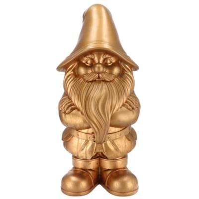 DK Design Tuinkabouter beeldje - Dutch Gnome - goud - 45 cm - decoratieve tuinbeeldjes