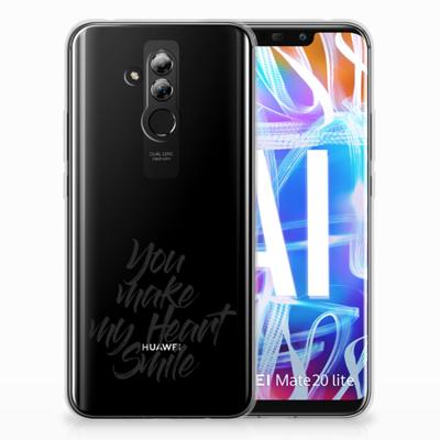 Huawei Mate 20 Lite | Siliconen hoesje | met naam Heart Smile Huawei Mate 20 Lite | Siliconen hoesje | met naam Heart Smile