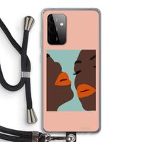Orange lips: Samsung Galaxy A72 5G Transparant Hoesje met koord