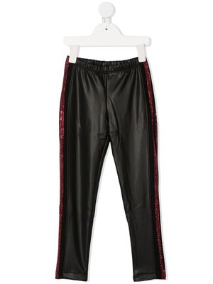 Monnalisa pantalon skinny à ornements - Noir
