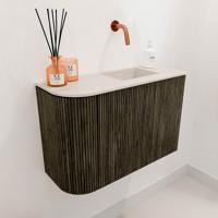 Toiletmeubel Mondiaz Joya Dlux | 61.6 cm | Meubelkleur Shadow | Faye wastafel Meli Wasbak Rechts | Zonder kraangat(en)