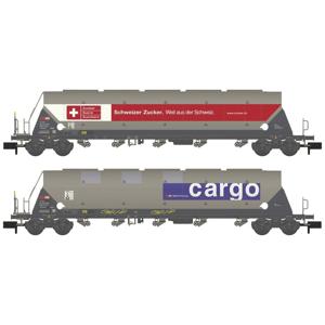 Hobbytrain H23479 N set van 2 silowagens met tagnps van de SBB Cargo