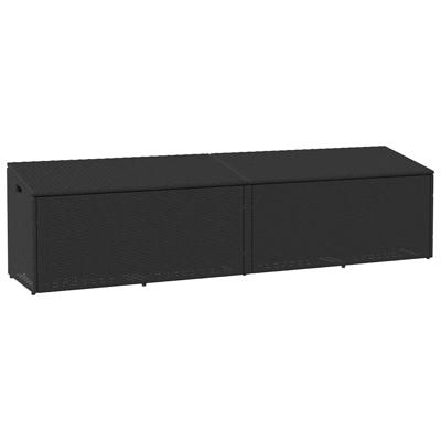 Tuinbox 220x50x58 cm poly rattan zwart
