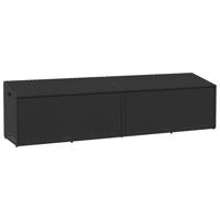 Tuinbox 220x50x58 cm poly rattan zwart Tuinbox 220x50x58 cm poly rattan zwart