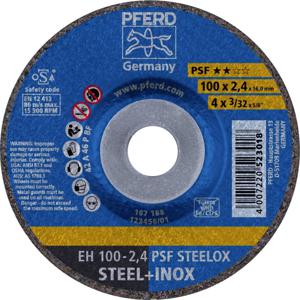 PFERD EH 100-2,4 PSF STEELOX/16,0 61739326 Doorslijpschijf gebogen 100 mm 25 stuk(s) RVS, Staal