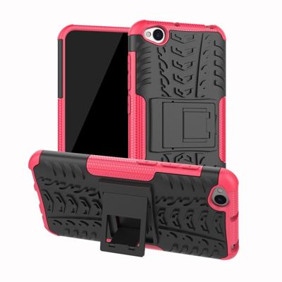 Tire Texture TPU + PC schokbestendig beschermende case voor Xiaomi Redmi gaan met houder (roze)