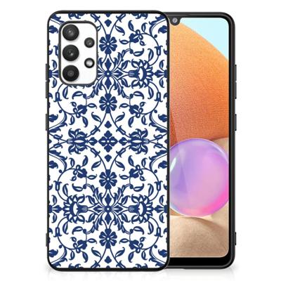 Samsung Galaxy A32 4G | A32 5G Enterprise Editie Bloemen Hoesje Flower Blue